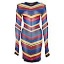 Balmain, Rainbow stripe knit dress.