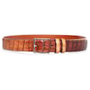 Santoni, alligator leather belt in gradient light brown