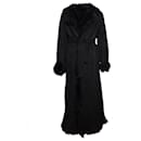 Tony Enzo, Vintage belted lammy coat in black - Autre Marque