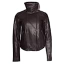 Denham, brown high neck leather jacket - Autre Marque