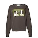 MSGM, maglione verde con logo box e stampa metallizzata - Msgm