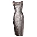 DOLCE & GABBANA, Gold metallic pencil dress - Dolce & Gabbana