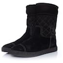 Chanel, Suede quilted ankle boots