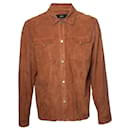 Arma, Suede shirt jacket in cognac - Giorgio Armani