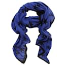Rika, blue scarf with black stars. - Autre Marque