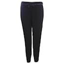 Helmut Lang, black sportive pantalon with zippers and leather details in size 2/M.