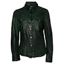 Jean Shop, green leather shirt - Autre Marque
