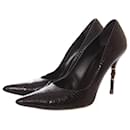 gucci, black water snake pump with bamboo - Gucci
