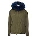 Mr & Mrs Furs/Italy, blue fox fur lined hooded parka in size S. - Autre Marque