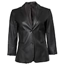 THE ROW, leather blazer in anthracite grey - The row