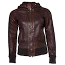 GMS-75, brown hooded leather jacket - Autre Marque