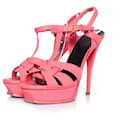 SAINT LAURENT, Pink leather tribute heels. - Saint Laurent