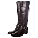 Sartore, black leather horse riding boots.