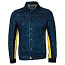 DIESEL, Blue denim jacket with yellow stripes. - Diesel
