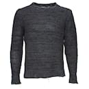 Daniele Allesandrini, Gray wool sweater with open pieces in fabric in size IT50/M. - Autre Marque
