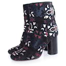 Isabel Marant, Black Guya Embroidered suede ankle boots.