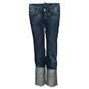 Dsquared2, Calça jeans com canos extra altos torneados no tamanho IT42/S.