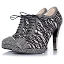 Chanel, Tweed lace up ankle boots