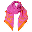 Chanel, Silk cc scarf with clover print