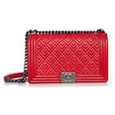 Chanel, Medium quilted red boy bag