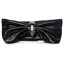 Maison Du Posh, black leather butterfly clutch - Autre Marque