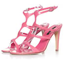 sergio rossi, pink leather cut-out sandals. - Sergio Rossi