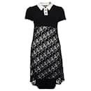 Chanel, open woven wool dress with white collar