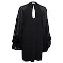 SAINT LAURENT, Black dress with puff sleeves - Saint Laurent