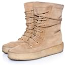 Yeezy, Suede Crepe Sole Boots in Taupe.