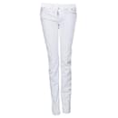 Dsquared2, jeans off-white com efeito manchado no tamanho IT40/XS.