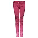 Balmain, pink biker jeans with color gradient.