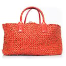 Bottega Veneta, Red cabas tote with pouch.