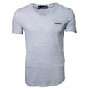 Dsquared2, t-shirt gris avec motif déchiré