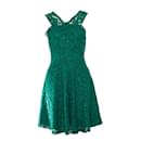 Sandro, Green Riviera sleeveless lace dress.