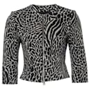 WOLFORD, jaqueta bolero com preto/estampa de leopardo branco em tamanho S. - Wolford