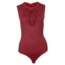 WOLFORD, red laser string body with fringes in size M. - Wolford