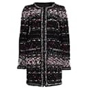 Chanel, abrigo boucle negro con tejido multicolor
