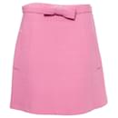 miu miu, Pink wool skirt with bow. - Miu Miu