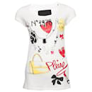 Philipp Plein, White t-shirt with pearls and stones.