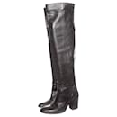 Strategia/Paul Warmer, black leather boots with lace detail in size 39.5. - Autre Marque