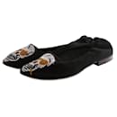 Cento, black suede loafers with skull. - Autre Marque