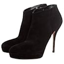 gucci, pointed black suede ankle boots. - Gucci
