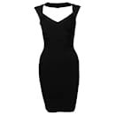 HERVE LEGER, Black body con dress with strap behind the neck in size XS. - Herve Leger