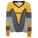 Prada, cashmere sweater in yellow and grey