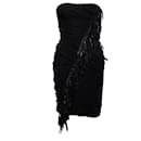 BLUMARINE, vestido corset negro con flecos - Blumarine