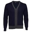 Paul Smith, Blue woolen v-neck sweater