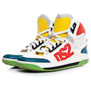 Dsquared2, High top color block sneakers.