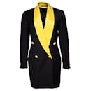 Gianni Versace Couture, Maxi blazer con colletto giallo