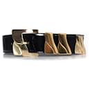 Gianni Versace, ceinture en cuir verni noir