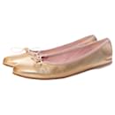 Paul Warmer, Gold leather flats. - Autre Marque